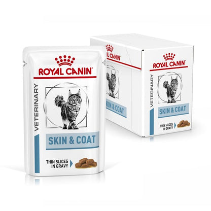 Royal Canin VET Skin & Coat - Alimento húmido para gatos com dermatite e queda de pelo