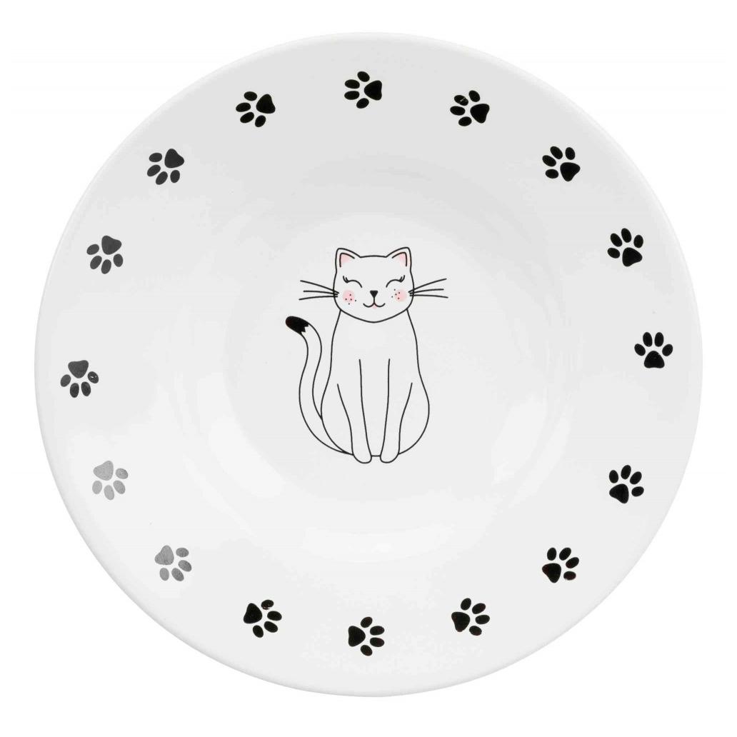 Comedouro em cerâmica para gatos com focinho curto