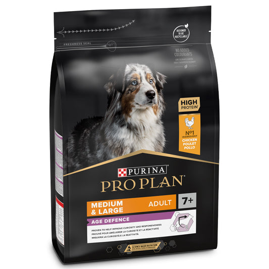 Pro Plan Age Defence Medium & Large 7+ - Ração seca para cão de porte médio e grande com mais de 7 anos - Sabor a Frango