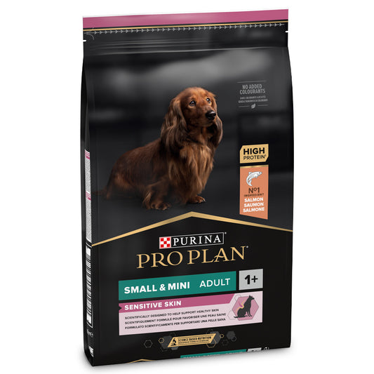 Pro Plan Sensitive Skin Small & Mini Adult - Ração seca para cão adulto de porte pequeno - Sabor a Salmão