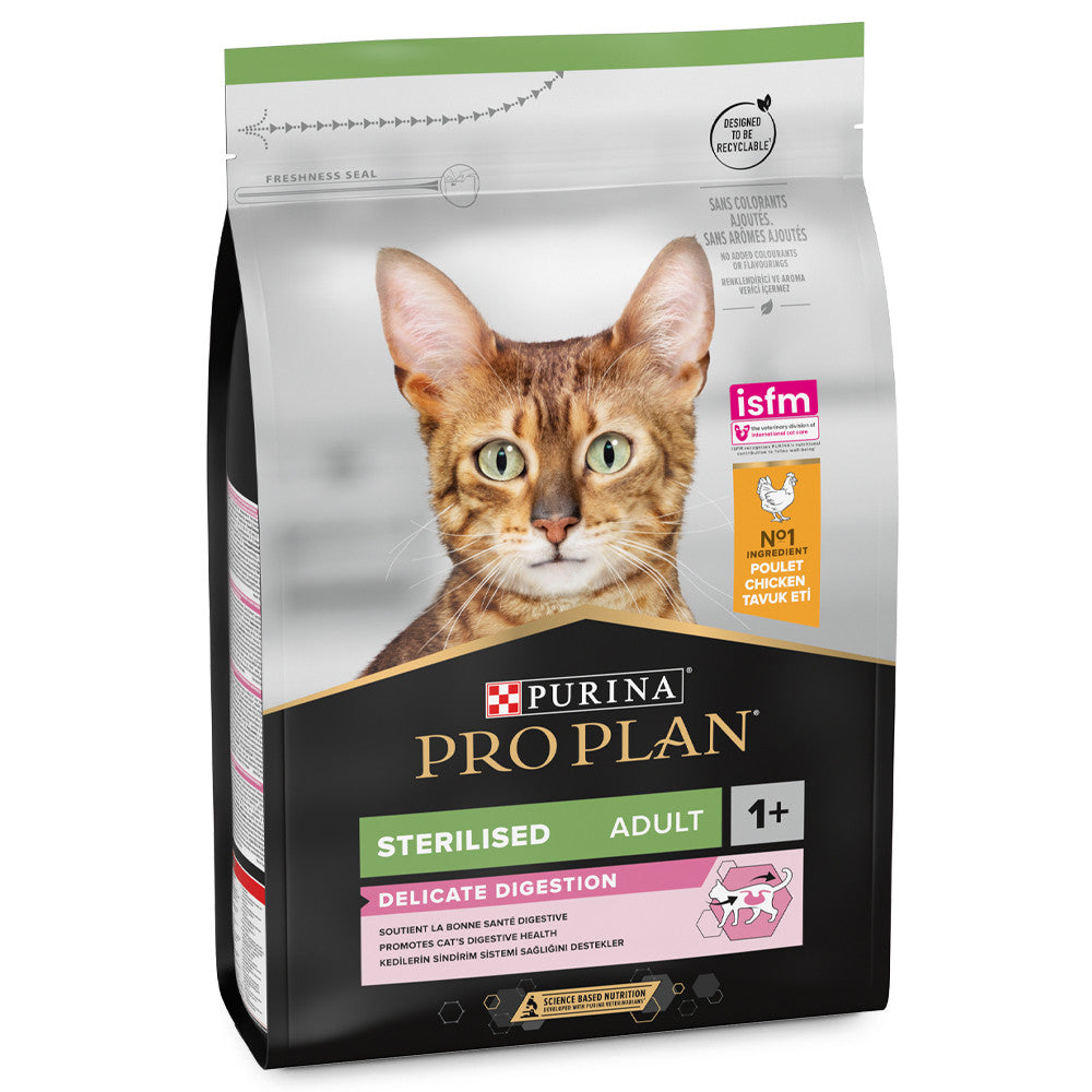 Pro Plan Sterilised Delicate Digestion Adult - Ração para gatos adultos esterilizados com digestão sensível - Sabor a frango