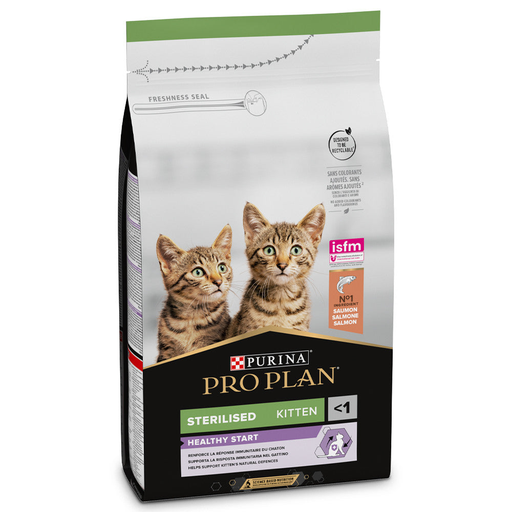 Pro Plan Sterilised Kitten Healthy Start - Ração seca para gatinhos esterilizados - Sabor a salmão