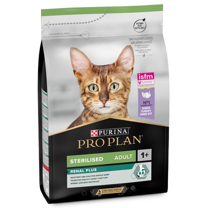 Pro Plan Sterilised Adult Renal Plus - Ração seca para gatos adultos esterilizados- Sabor a peru