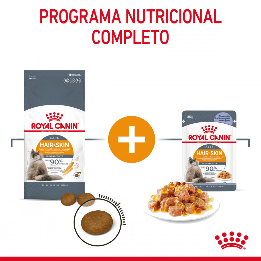 Royal Canin Hair & Skin - Alimento húmido em geleia para gatos com sensibilidades da pele e do pelo