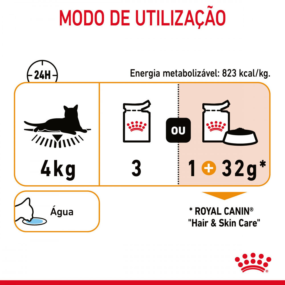Royal Canin Hair & Skin - Alimento húmido em geleia para gatos com sensibilidades da pele e do pelo