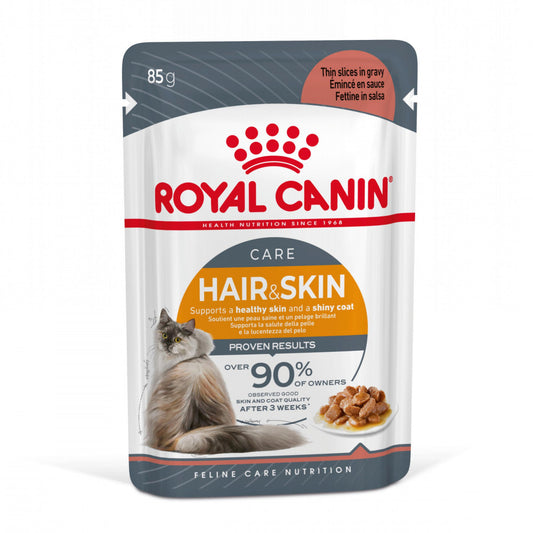 Royal Canin Hair & Skin - Alimento húmido em molho para gatos com sensibilidades da pele e do pelo