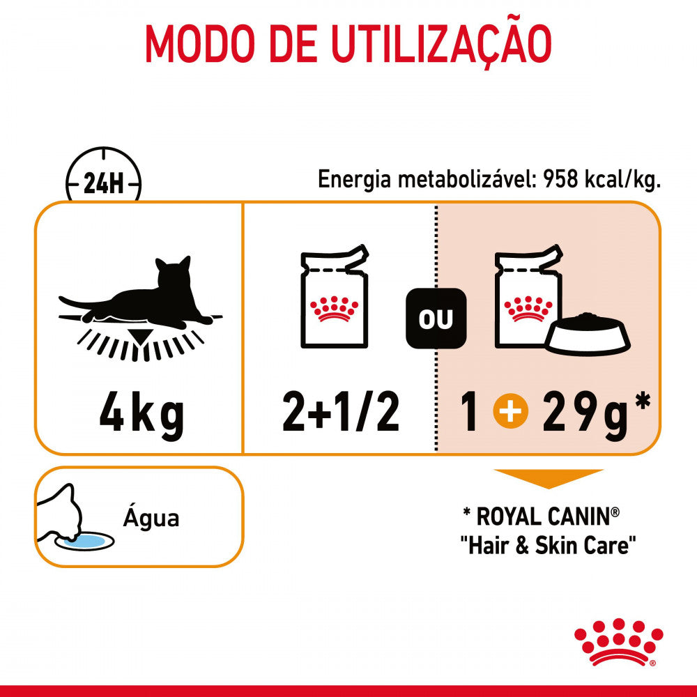 Royal Canin Hair & Skin  - Alimento húmido em molho para gatos com sensibilidades da pele e do pelo