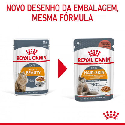 Royal Canin Hair & Skin  - Alimento húmido em molho para gatos com sensibilidades da pele e do pelo