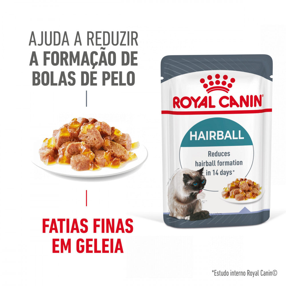 Royal Canin Hairball Care - Alimento húmido em geleia para gatos para controlo das bolas de pelo