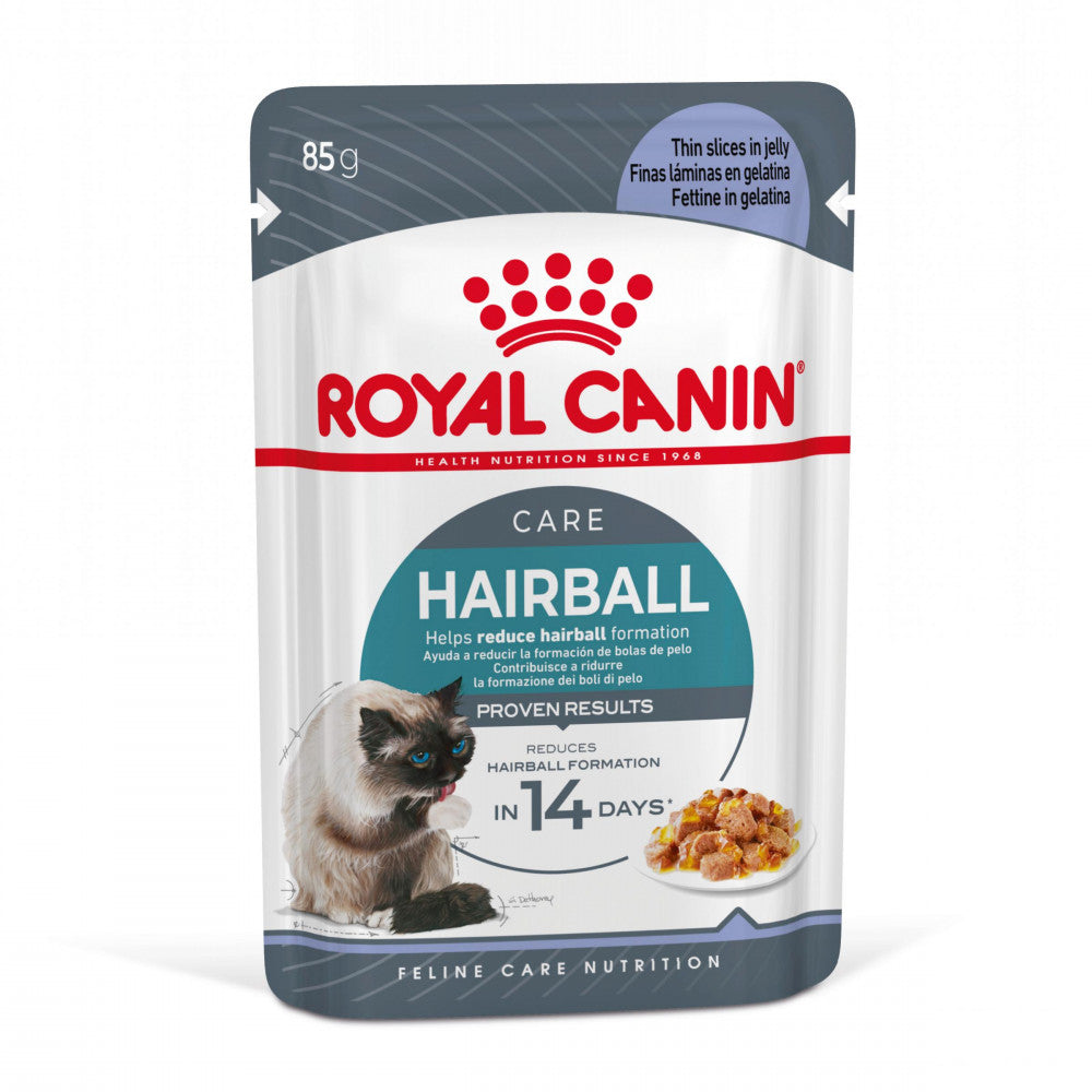 Royal Canin Hairball Care - Alimento húmido em geleia para gatos para controlo das bolas de pelo