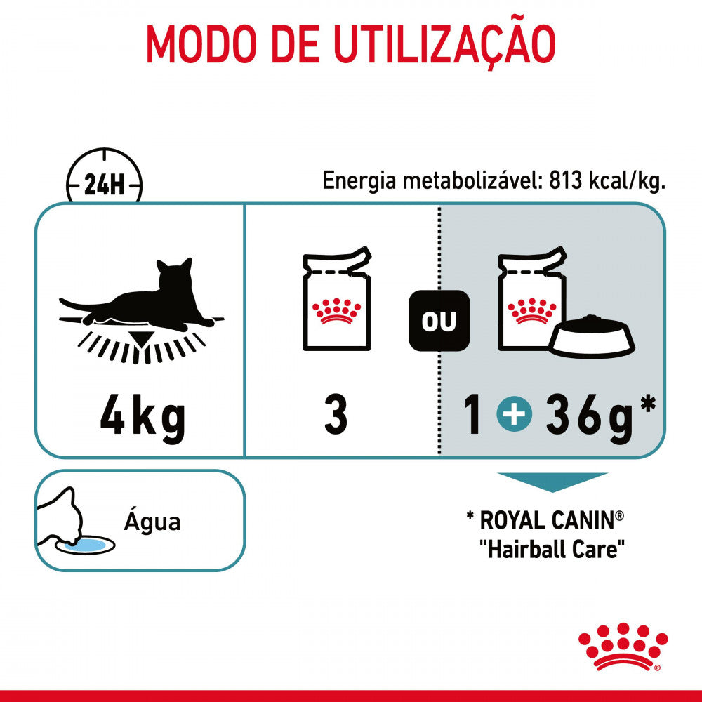 Royal Canin Hairball Care - Alimento húmido em geleia para gatos para controlo das bolas de pelo