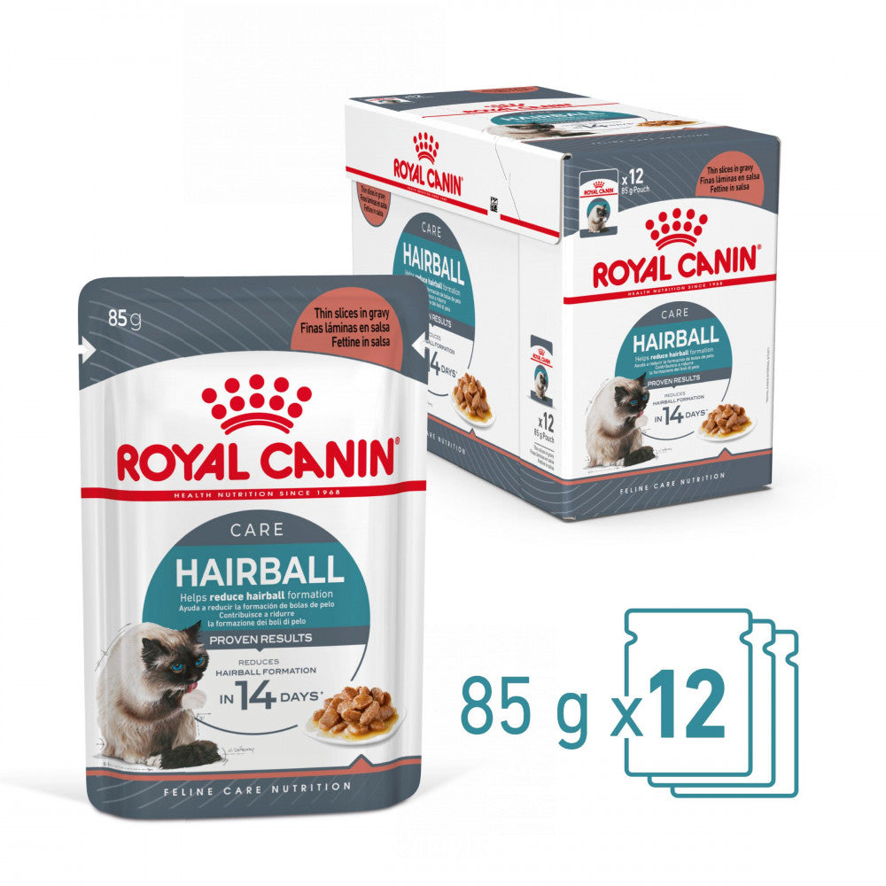 Royal Canin Hairball Care - Alimento húmido em molho para gatos para controlo das bolas de pelo