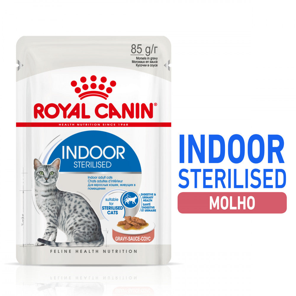 Royal Canin Indoor Sterilised - Alimento húmido em molho para gatos adultos esterilizados
