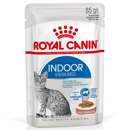Royal Canin Indoor Sterilised - Alimento húmido em molho para gatos adultos esterilizados
