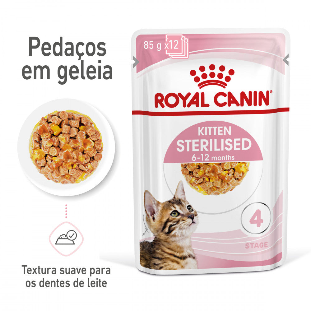 Royal Canin Kitten Sterilised - Alimento húmido em geleia para gatinhos esterilizados
