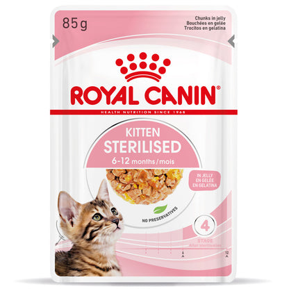 Royal Canin Kitten Sterilised - Alimento húmido em geleia para gatinhos esterilizados