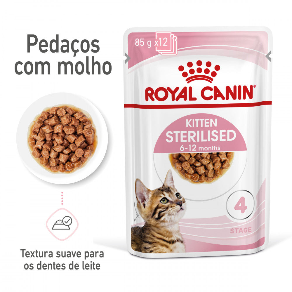 Royal Canin Kitten Sterilised - Alimento húmido em molho para gatinhos esterilizados