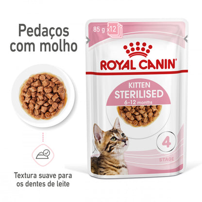 Royal Canin Kitten Sterilised - Alimento húmido em molho para gatinhos esterilizados