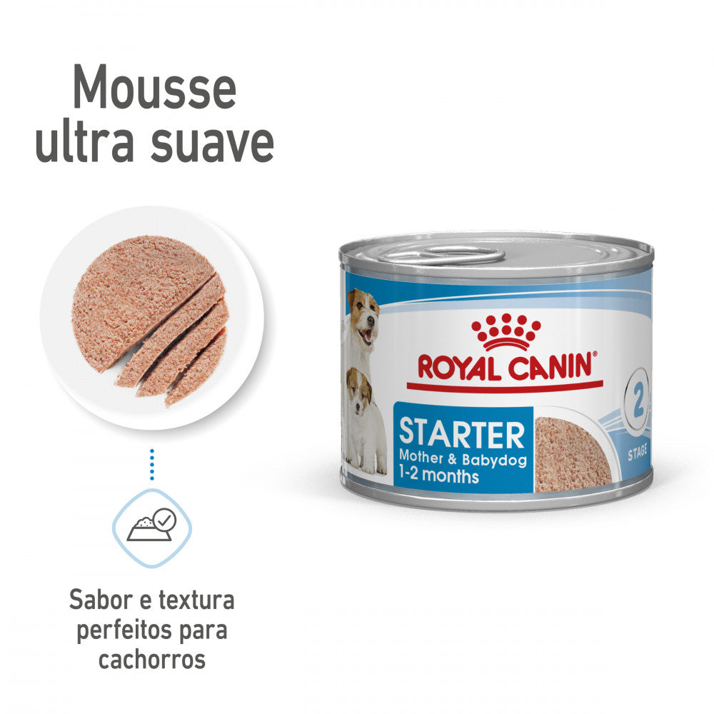 Royal Canin Starter Mother & Babydog - Mousse ultra suave para cadelas gestantes/lactantes e cachorros até aos 2 meses