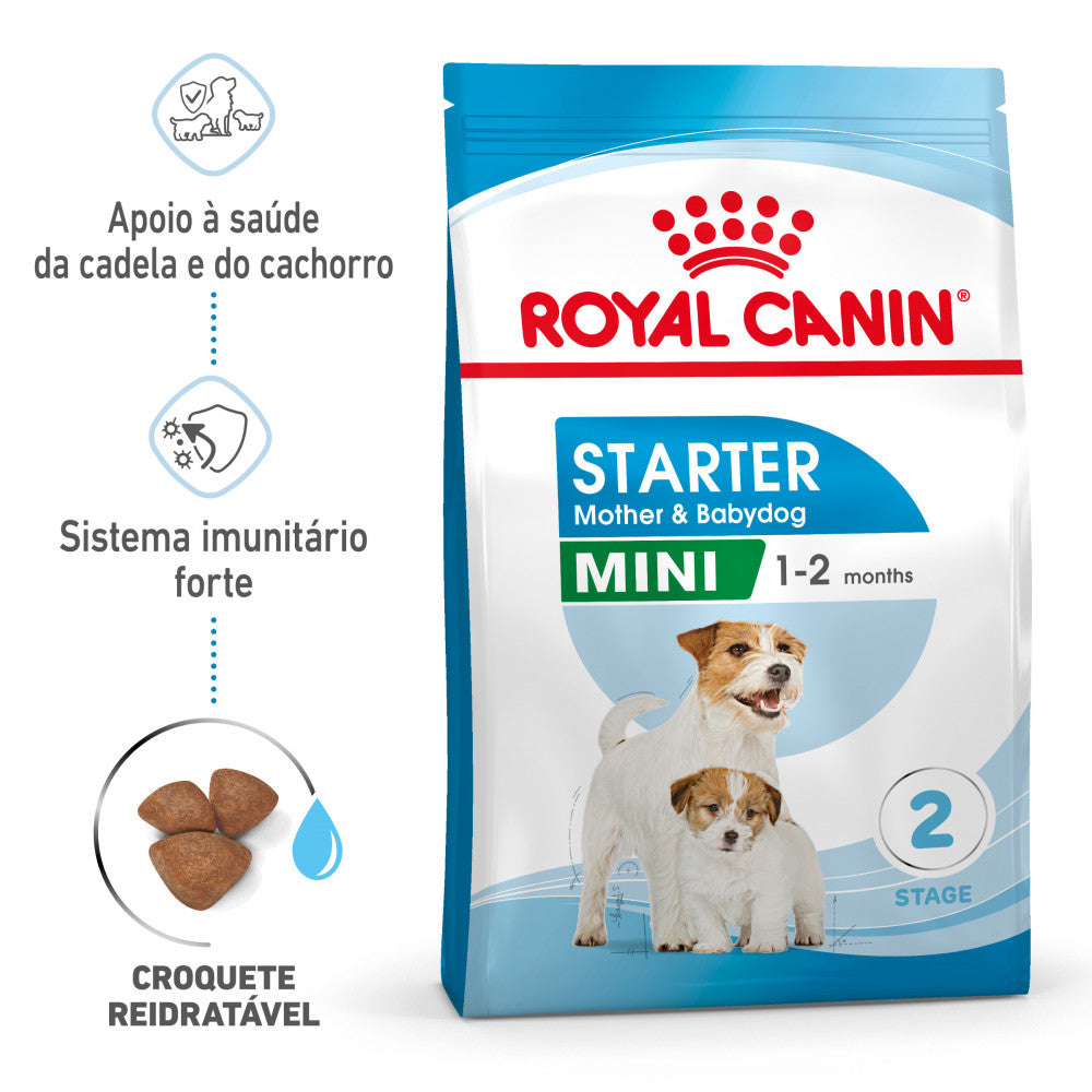 Royal Canin Starter Mother & Babydog Mini - Ração seca para cadelas gestantes/lactantes e cachorro de porte pequeno até aos 2 meses