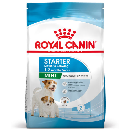 Royal Canin Starter Mother & Babydog Mini - Ração seca para cadelas gestantes/lactantes e cachorro de porte pequeno até aos 2 meses