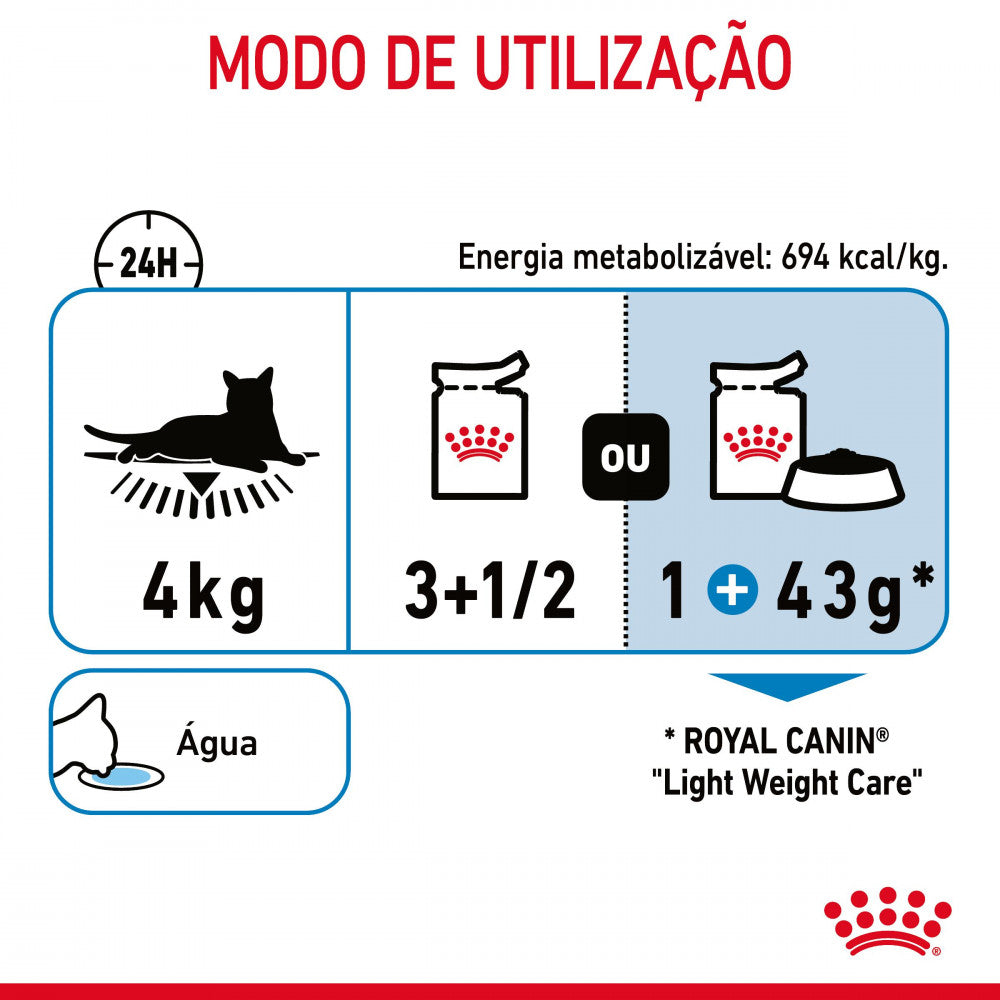 Royal Canin Light Weight - Alimento húmido em molho para gato para controlo do peso