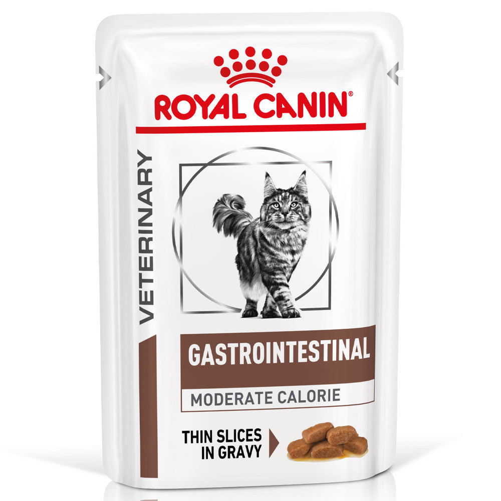 Royal Canin VET Gastrointestinal Moderate Calorie - Alimento húmido em molho para gato com problemas digestivos