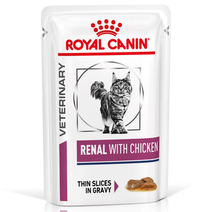 Royal Canin VET Renal - Alimento em molho para gato com doença renal - Sabor a frango