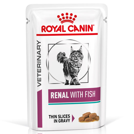 Royal Canin VET Renal - Alimento húmido para gatos com doença renal - Sabor a Peixe