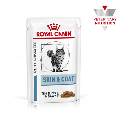 Royal Canin VET Skin & Coat - Alimento húmido para gatos com dermatite e queda de pelo