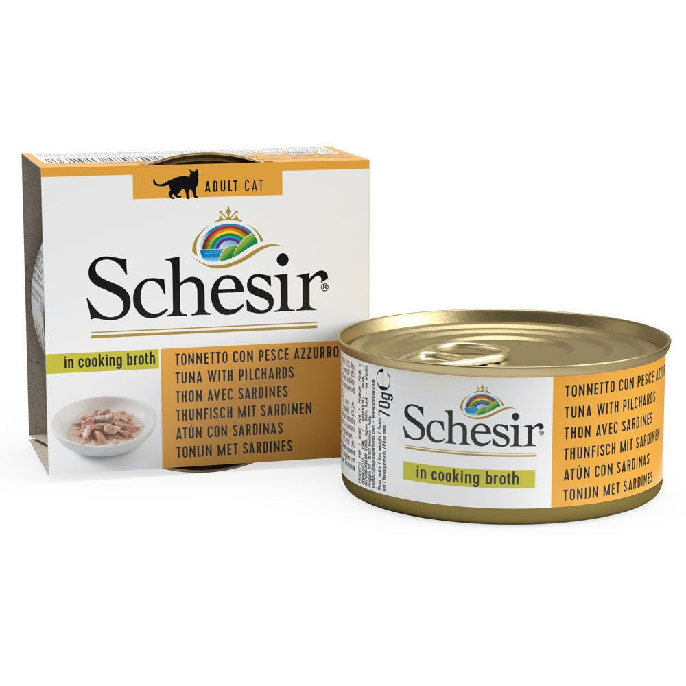 Schesir - Alimento em gelatina para gato adulto - Atum e caldo de peixe