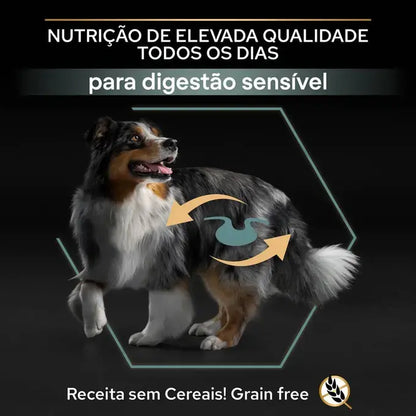 Pro Plan Sensitive Digestion Grain Free Medium & Large Adult - Ração seca para cão de porte médio e grande - Sabor a Peru sem cereais