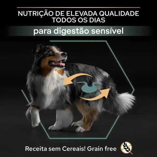 Pro Plan Sensitive Digestion Grain Free Medium & Large Adult - Ração seca para cão de porte médio e grande - Sabor a Peru sem cereais