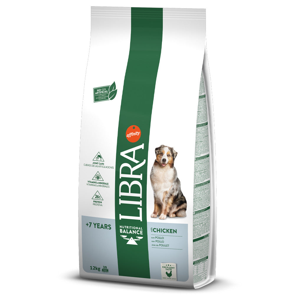 Libra Senior +7 anos - Ração seca para cão com mais de 7 anos - Sabor a Frango