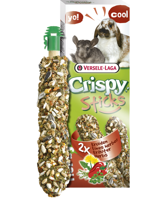 Versele Laga Crispy Sticks - Petisco para coelhos e chinchilas - Ervas