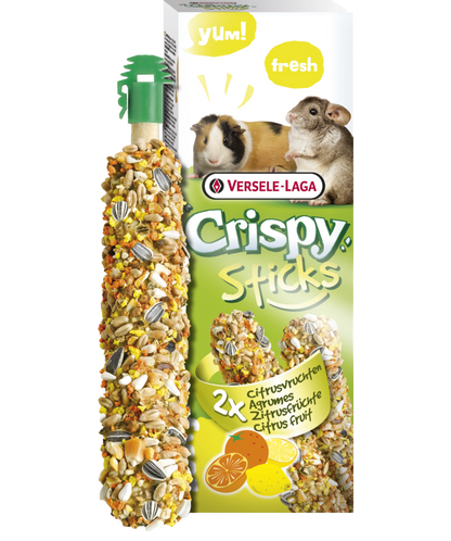 Versele Laga Crispy Sticks - Petisco para porquinho-da-índia e chinchilas - Frutas cítricas