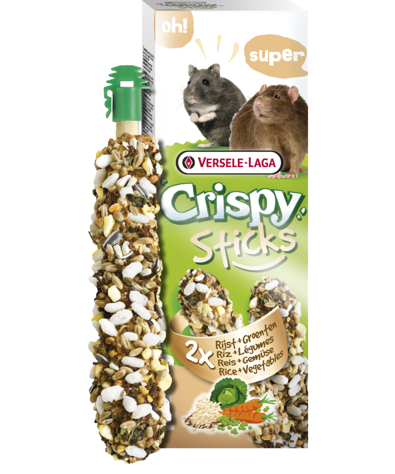 Versele Laga Crispy Sticks - Petisco para hamsters e ratazanas - Arroz e vegetais