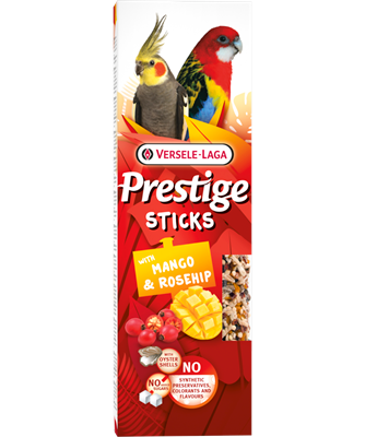 Versele Laga Prestige Sticks com manga e roseira para grandes periquitos e papagaios