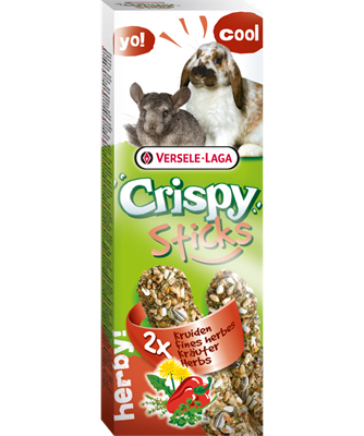 Versele Laga Crispy Sticks - Petisco para coelhos e chinchilas - Ervas