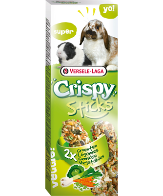 Versele Laga Crispy Sticks - Petisco para coelhos e porquinhos-da-índia - Vegetais