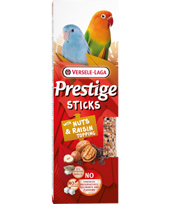 Versele Laga Prestige Sticks para pequenos papagaios com nozes e passas