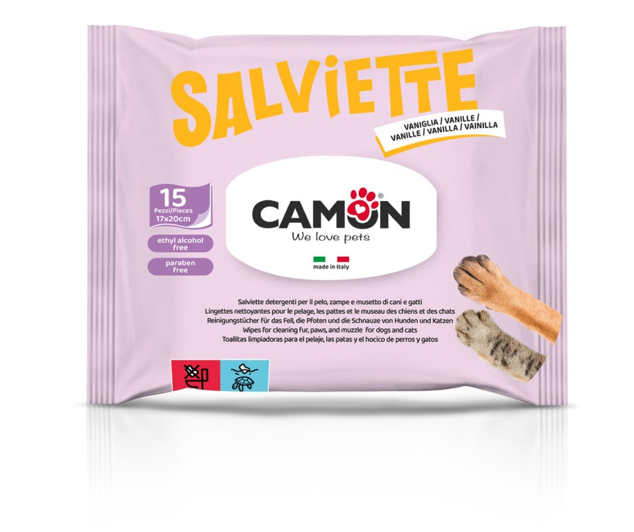 Camon - Toalhetes para cães e gatos - Baunilha