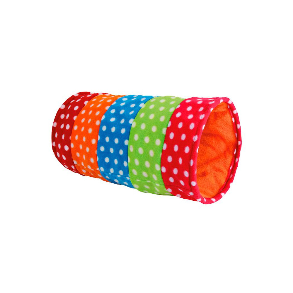Túnel em peluche colorido para gatos