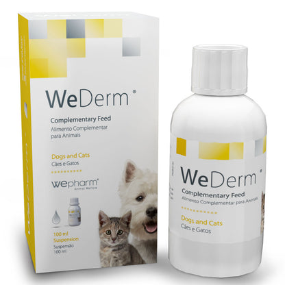 WeDerm Solução Oral - Alimento complementar para a saúde da pele e do pelo dos cães e gatos