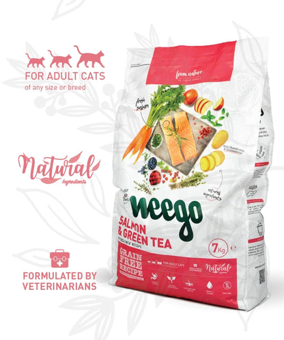 Weego Salmão e Chá Verde - Gatos Adultos Esterilizados