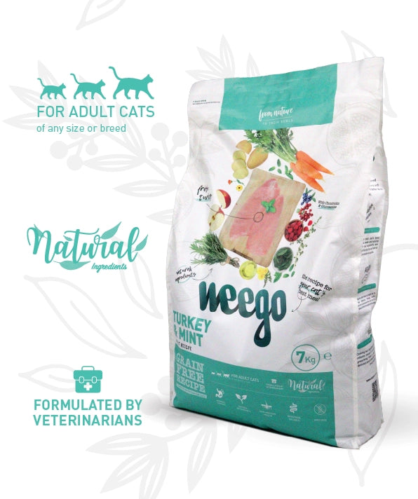 Weego Turkey & Mint - Gatos Séniores Esterilizados Light