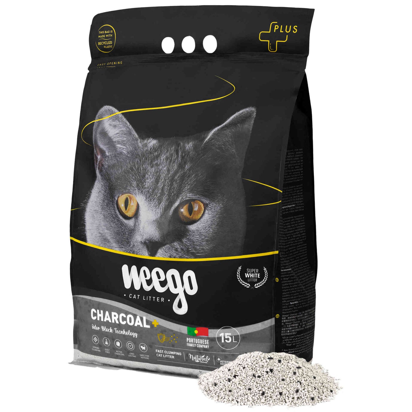 Areia Aglomerante Active Charcoal Plus - Weego